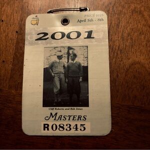 Masters 2001 Vintage Badge with Black and White Design
